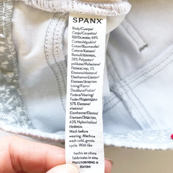 SPANX Jean-Ish Ankle Leggings Speckled Grey Pull On Pants Jeans Womens Large - Picture 5 of 9